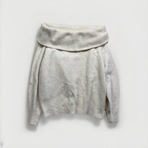 H&M Beige / Off White Off The Shoulder Wool Blend Knit Chumky Sweater Size M